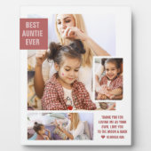 Beste Tante je | Modern Foto Collage Plaque Fotoplatte (Vorderseite)