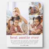 Beste Tante je | Modern Foto Collage Plaque Fotoplatte (Vorderseite)