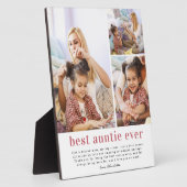 Beste Tante je | Modern Foto Collage Plaque Fotoplatte (Seite)