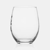 Beste Tante je Moderne Kalligraphie Personalisiert Weinglas Ohne Stiel (Links)