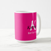 Beste Tante je Monogramm Niedliches, rosa Geschenk Kaffeetasse (VorderseiteRechts)