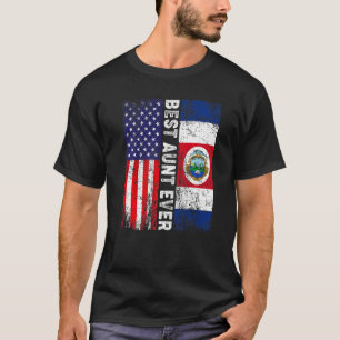 Beste Tante je Muttertag Costa Rica US Flagge T-Shirt