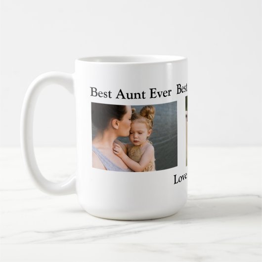 Beste Tante je | PERSONALISIERTES FOTO Kaffeetasse (Links)