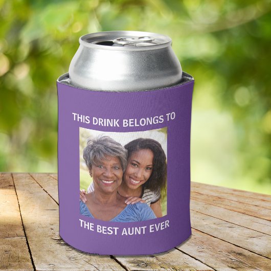 Beste Tante je Personalisiertes Foto Lila Dosenkühler