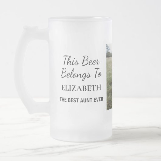 Beste Tante je Personalisiertes Foto Mattiertes Gl Mattglas Bierglas (Links)