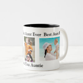 Beste Tante je | PERSONALISIERTES FOTO Zweifarbige Tasse
