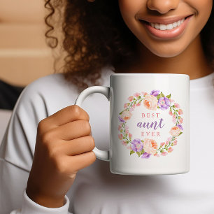 Beste Tante je rosa Blüte Kaffeetasse