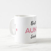 Beste Tante je rosa Herz Personalisiert Kaffeetasse (Vorderseite Links)