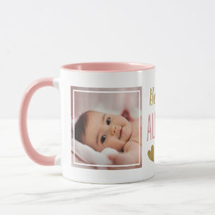 Beste Tante je rosa und 2 Foto Keepake Tasse