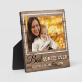 Beste Tante je rustikaler Holzbildrahmen Fotoplatte (Vorderseite)