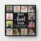 Beste Tante je Sister Black 12 Foto Collage Fotoplatte (Vorderseite)