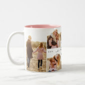 Beste Tante je Tante Girly Script Foto Collage Zweifarbige Tasse (Links)