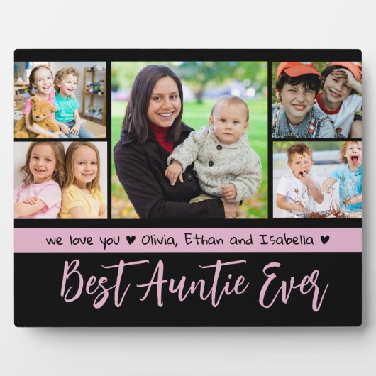 Beste Tante je wir Liebe Sie 5 FotoCollage Fotoplatte (Vorderseite)