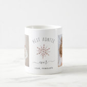 Beste Tante je | Zwei Foto Rose Gold Snowflake Kaffeetasse (Mittel)