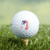 Beste Tante nach Par USA Flag Golfball (Insitu T-Shirt)