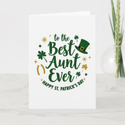 Beste Tante St. Patrick's Day Karte (Vorderseite)