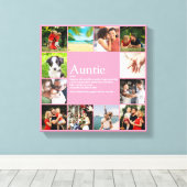 Beste Tante, Tante Definition 12 Foto Collage Rosa Leinwanddruck (Insitu (Holzboden))