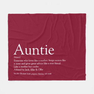 Beste Tante Tante Definition Burgunder Spaß Fleecedecke