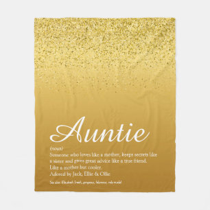 Beste Tante Tante Definition Gold Glitter Fleecedecke