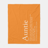 Beste Tante Tante Definition Orange Fun Fleecedecke (Vorderseite)