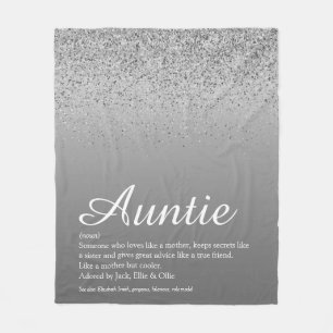Beste Tante Tante Definition Silber Glitter Fleecedecke