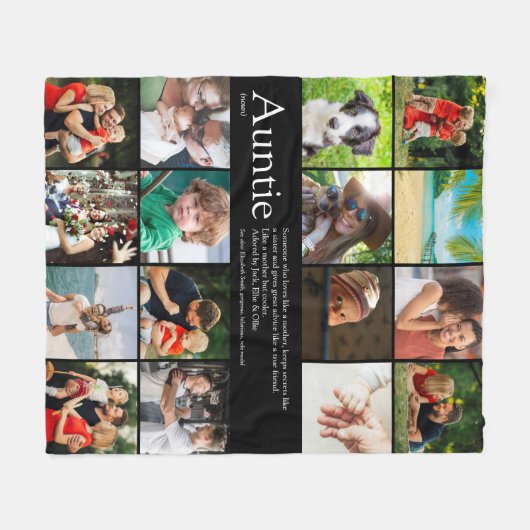 Beste Tante Tante Tante Definition Foto Collage Fleecedecke (Vorderseite (Horizontal))