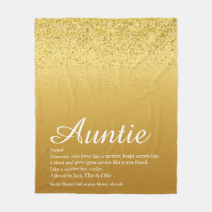 Beste Tante Tante Tante Definition Gold Glitzer Fleecedecke