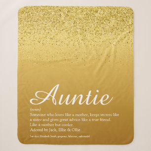 Beste Tante Tante Tante Definition Gold Glitzer Sherpadecke