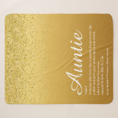Beste Tante Tante Tante Definition Gold Glitzer Sherpadecke (Vorderseite (Horizontal))