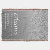 Beste Tante Tuntie Definition Silver Glitzer Decke (Vorderseite)