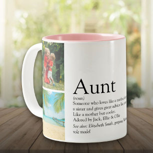 Beste Tante überhaupt Definition 4 Fotocollage Zweifarbige Tasse