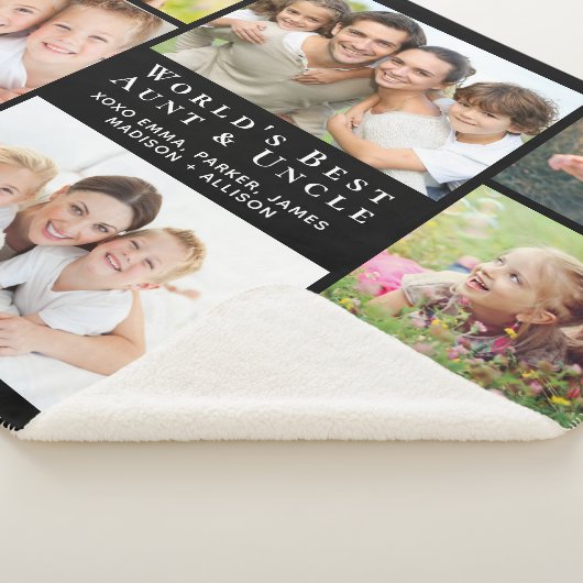 Beste Tante Uncle Foto Collage Black Sherpadecke (3/4)