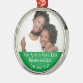 Beste Tante Uncle Jeden Personalisierten Foto Weih Ornament Aus Metall (Links)