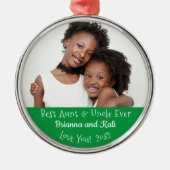 Beste Tante Uncle Jeden Personalisierten Foto Weih Ornament Aus Metall (Vorne)