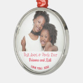 Beste Tante Uncle Jeden Personalisierten Foto Weih Ornament Aus Metall (Links)