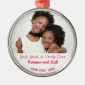 Beste Tante Uncle Jeden Personalisierten Foto Weih Ornament Aus Metall (Vorne)