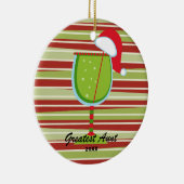 Beste Tante Weinkeller Weihnachten Keramikornament (Rechts)