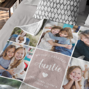 Beste Tantenturm Collage Simple Pink Fleecedecke
