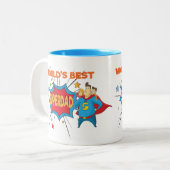 Beste Tasse der Vati der Welt - SuperDad Tasse - (Vorderseite Links)