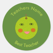 Beste Teacher Happy Apple Stickers (Vorderseite)