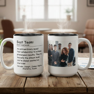Beste Team-Definition Benutzerdefiniertes Foto-Tea Zweifarbige Tasse