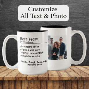 Beste Team-Definition Individuelles Foto-Team Zweifarbige Tasse