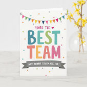 Beste Team-Feier-Karte Karte (Gelbe Blume)