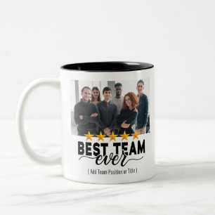 Beste Team jemals individuelles Foto-Büro-Geschenk Zweifarbige Tasse