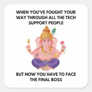 Beste Technologie-Unterstützung Quadratischer Aufkleber