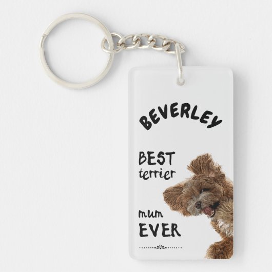 Beste Terrier-Mama Schlüsselanhänger (Vorderseite)