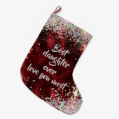 Beste Tochter Großer Weihnachtsstrumpf (Vorderansicht (hängend))