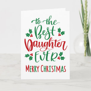 Beste Tochter je frohe Weihnachts-Typografie Karte