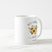 Beste Tochter je | Hübsche rustikale Sonnenblumen Kaffeetasse (VorderseiteRechts)