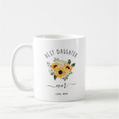 Beste Tochter je | Hübsche rustikale Sonnenblumen Kaffeetasse (Links)